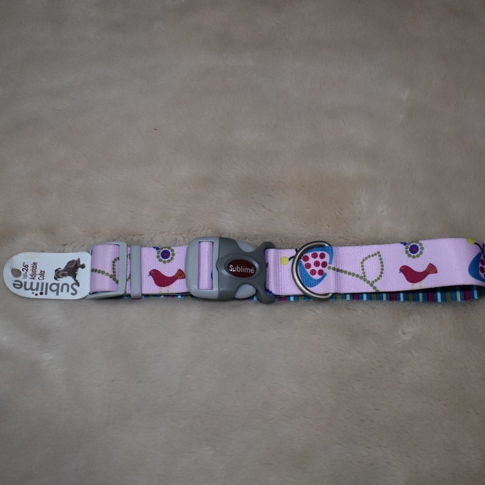 Sublime Pink Dog Collar- 18"-26" Adjustable Collar